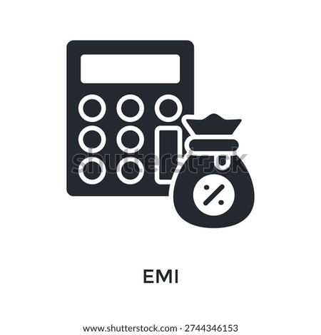 Emi Icon Glyph Style. Vector Illustration For Graphic Design