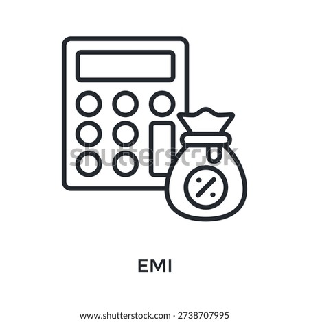 Emi Icon Outline Style. Vector Illustration For Graphic Design