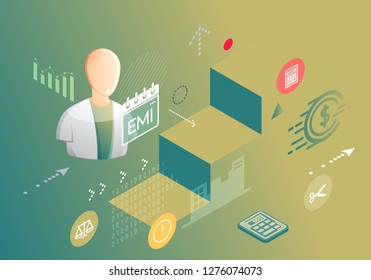EMI Payment Abstract Illustration as EPS 10 File