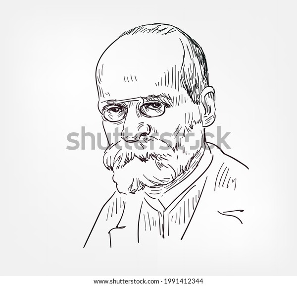 Emile Durkheim French Sociologist Psychologist Vector Stock Vector ...