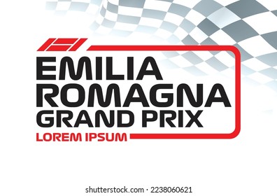 Emilia Romagna gp flag race car event icon transport jet sport racing symbol concept art design template vector isolated promotion power hybrid white background poster red black white banner flyer