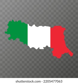 Emilia Romagna Map. Region of Italy. Vector illustration.