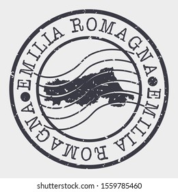 Emilia Romagna Stamp Postal. Map Silhouette Seal. Passport Round Design. Vector Icon. Design Retro Travel.