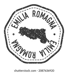 Emilia-Romagna, Italy Map Stamp Retro Postmark. Silhouette Postal Passport. Seal Round Vector Icon. Badge Vintage Postage Design.