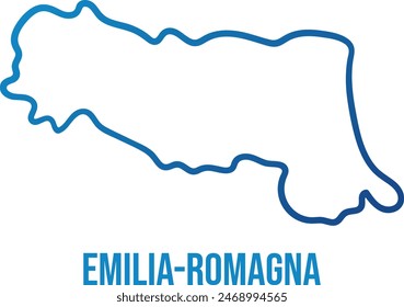 Emilia-Romagna region blue gradient map