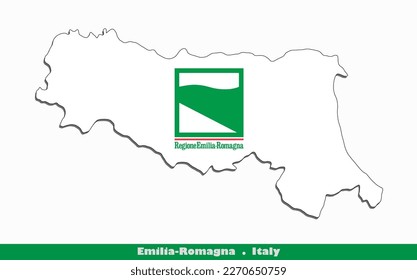 Emilia-Romagna Regions in Italy Flag Map