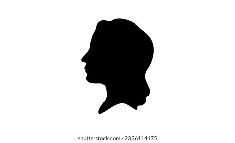 Emily Bronte silhouette, high quality vector