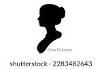 Emily Dickinson silhouette, high quality vector