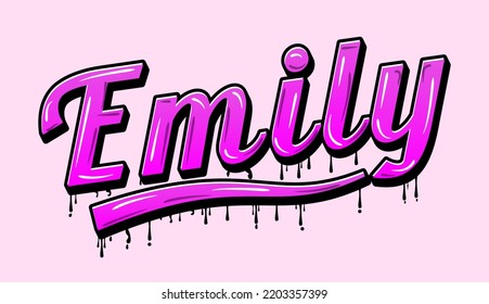 Emily female name,Emily vintage font.Emily retro word.
