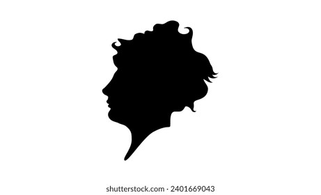 Emily Mary, Countess Cowper, black isolated silhouette