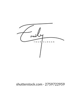 Emily name signature logo vector design
