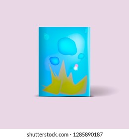 
Eminent flow mockup with background in bright turquiouse and neon color, rainbow abstract shapes, bokeh splashes - for magazine cover, poster, flyer design