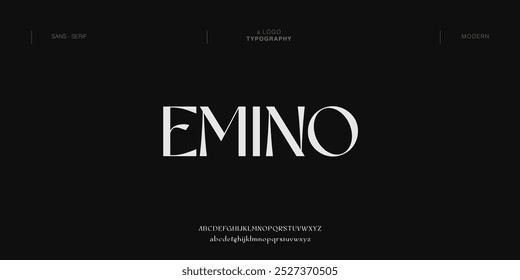 Emino Abstract minimal modern alphabet fonts for logo. Typography technology electronic digital music future creative font. vector illustration