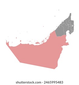 Emirate of Abu Dhabi map, administrative division of United Arab Emirates. Vector illustration.