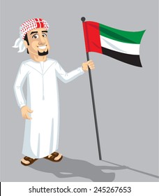 emirate man hold flag