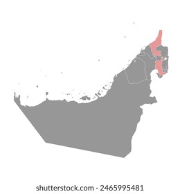 Emirate of Ras Al Khaimah map, administrative division of United Arab Emirates. Vector illustration.