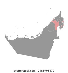 Emirate of Sharjah map, administrative division of United Arab Emirates. Vector illustration.