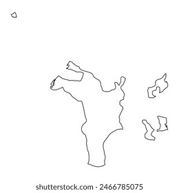 Emirate of Sharjah map, administrative division of United Arab Emirates. Vector illustration.