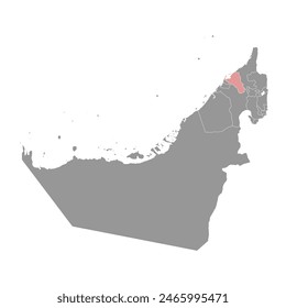 Emirate of Umm Al Quwain map, administrative division of United Arab Emirates. Vector illustration.