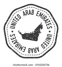 Emirates - The World Islands - Dubai - United Arab Emirates Map Stamp Retro Postmark. Silhouette Postal Passport. Seal Round Vector Icon. Badge Vintage Postage Design.