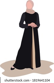 emirati arabic  young muslim woman in the black beautiful abaya and hijab from united arab emirates faceless model