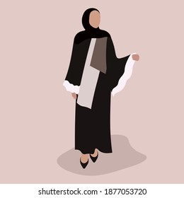 emirati arabic young muslim woman in the black beautiful abaya and hijab from united arab emirates faceless best islamic model