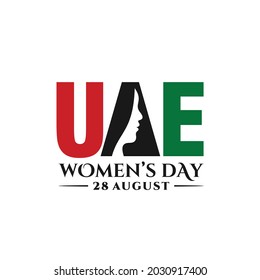 Emirati Women's Day of United Arab Emirates. August 28. With Arabic Text translated. Vector Logo Illustration.