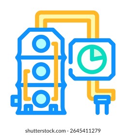 equipamento de controle de emissões cimento de produção de cor ícone vetor. equipamento de controle de emissões de cimento de produção de sinal.