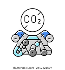 emission free car carbon color icon vector. emission free car carbon sign. isolated symbol illustration
