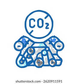 emission free car carbon doodle icon sketch vector. emission free car carbon sign. isolated symbol illustration