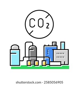 emission free engine carbon color icon vector. emission free engine carbon sign. isolated symbol illustration