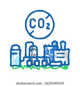 emission free engine carbon doodle icon sketch vector. emission free engine carbon sign. isolated symbol illustration