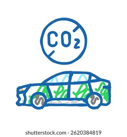 emission free plane carbon doodle icon sketch vector. emission free plane carbon sign. isolated symbol illustration