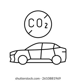 emission free plane carbon line icon vector. emission free plane carbon sign. isolated contour symbol black illustration