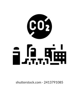 emission free plant carbon glyph icon vector. emission free plant carbon sign. isolated symbol illustration