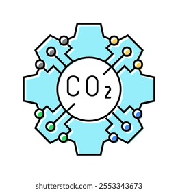 tecnologia livre de emissão vetor de ícone de cor de carbono. tecnologia livre de emissão sinal de carbono. ilustração de símbolo isolado