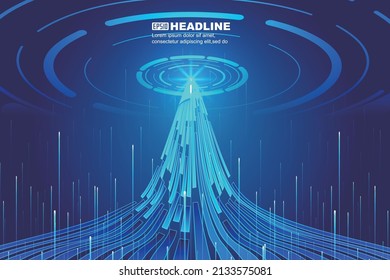 Emissionslinien und kosmische Wirbel bilden den Hintergrund der Internettechnologie