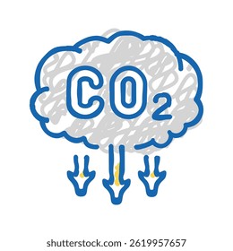 emission reduction carbon doodle icon sketch vector. emission reduction carbon sign. isolated symbol illustration