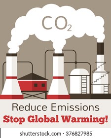 Emission. Vector flat illustration