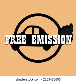 emission-free logos or symbols using car backgrounds can be used for commercial needs or other designs