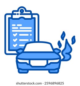 Emissions Test Icon in Blue Color Style. Simple Flat Icon Vector. Simple Vector Design