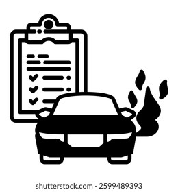 Emissions Test Icon in Mixed Glyph Style. Simple Glyph Icon Vector. Simple Vector Design