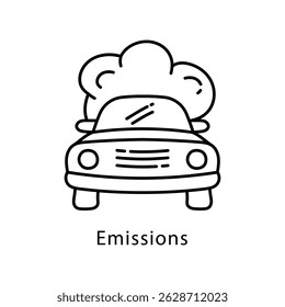 Emissions Vector Outline Style Icon. Eps 10 file