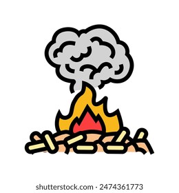 emissions wood pellets color icon vector. emissions wood pellets sign. isolated symbol illustration