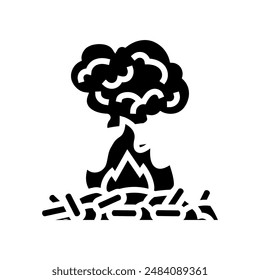 emissions wood pellets glyph icon vector. emissions wood pellets sign. isolated symbol illustration