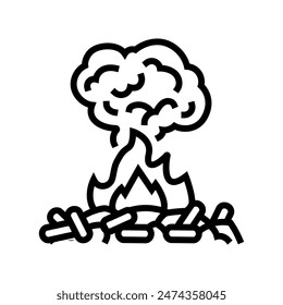 emissions wood pellets line icon vector. emissions wood pellets sign. isolated contour symbol black illustration