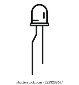 Emitting diode icon outline vector. Led semiconductor. Electric power