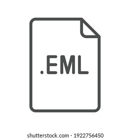 EML file format line icon. Linear style sign for mobile concept and web design. Simple outline symbol. Vector illustration isolated on white background. EPS 10.