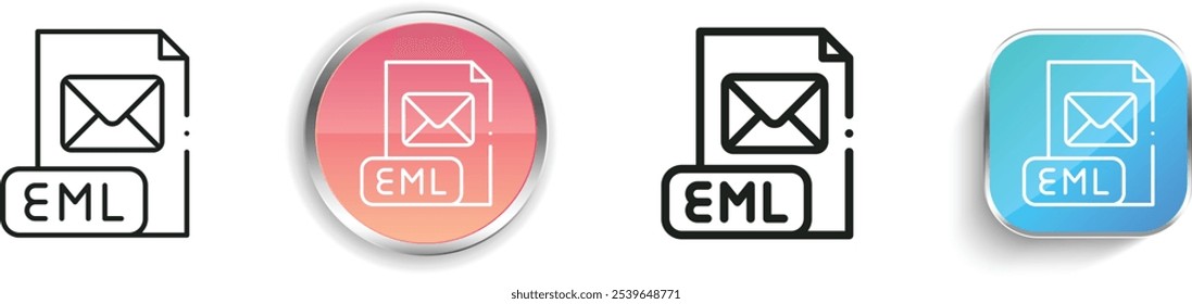 eml icon. Thin Linear, Regular and Button Style Design Isolated On White Background