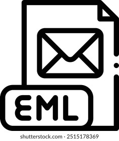 eml icon. Thin Linear Style Design Isolated On White Background